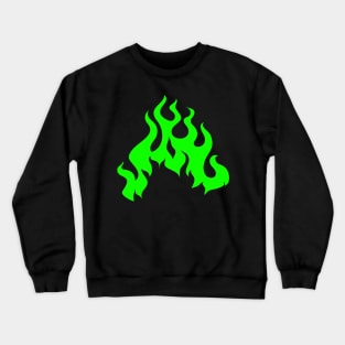Green Hotrod Flames Crewneck Sweatshirt
